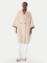 Marella Płaszcz wełniany Teca 2613011011 Beżowy Relaxed Fit. Brązowe płaszcze damskie Marella, na zimę, bez wzorów, z syntetyku, bez kołnierzyka, bez kaptura. Za 2,629.00 zł.