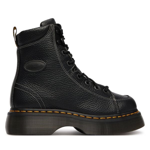 Trzewiki Dr. Martens. Czarne botki damskie Dr. Martens, bez wzorów, bez obcasa, na płaskiej podeszwie, bez zapięcia. Za 899.99 zł.