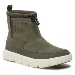 Botki Helly Hansen. Brązowe botki damskie Helly Hansen, bez wzorów, bez obcasa, na płaskiej podeszwie, bez zapięcia. Za 439.99 zł.