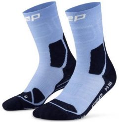 Skarpety hikingowe damskie kompresyjne do połowy łydki z lekką amortyzacją CEP. Niebieskie skarpetki damskie CEP, bez wzorów, z elastanu. Za 94.00 zł.