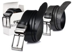 Beltimore pasek męski skórzany dwustronny czarno-szary W11 : Kolory - czarny, Rozmiar pasków - r.95-110 cm. Czarne paski męskie ze skóry, wizytowe. Za 59.90 zł.