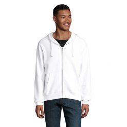Męska Bluza Z Kapturem Spike Full Zip. Białe bluzy męskie SOL'S, m, bez wzorów, bez ramiączek, z kapturem. Za 163.99 zł.