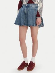 Tommy Jeans Spódnica jeansowa DW0DW21992 Niebieski Regular Fit. Niebieskie spódnice damskie Tommy Jeans, bez wzorów, z bawełny. Za 369.99 zł.