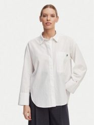 Tommy Hilfiger Koszula UW0UW06428 Biały Oversize. Białe koszule damskie Tommy Hilfiger, s, bez wzorów, z bawełny, bez kołnierzyka, bez ramiączek. Za 329.99 zł.
