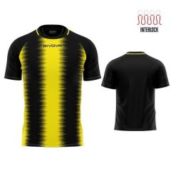 Givova Stripe Sport T-shirt Żółto-Czarny XL - Oddychający i Zrównoważony. Czarne koszulki sportowe damskie Givova, xl, bez wzorów, bez ramiączek, do piłki nożnej. Za 149.99 zł.