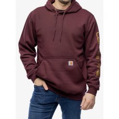 Bluza z kapturem męska Carhartt Sleeve Logo Hooded Sweatshirt. Czarne bluzy męskie Carhartt, m, bez wzorów, z kapturem. Za 277.99 zł.