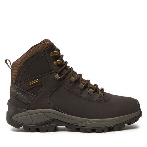 Trekkingi Merrell. Brązowe botki męskie Merrell, bez wzorów, sportowe, bez obcasa, bez zapięcia. Za 509.99 zł.