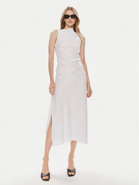 Samsøe Samsøe Sukienka letnia Sahira F24100120 Biały Slim Fit. Białe sukienki damskie Samsøe & Samsøe, na lato, xs, bez wzorów, z bawełny, bez kołnierzyka, bez ramiączek. Za 579.99 zł.