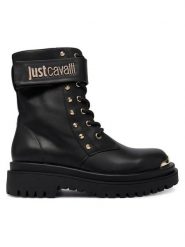 Just Cavalli Trapery 79RA3S93 ZSD53 Czarny. Czarne trapery damskie Just Cavalli, ze skóry, bez zapięcia. Za 1,059.00 zł.