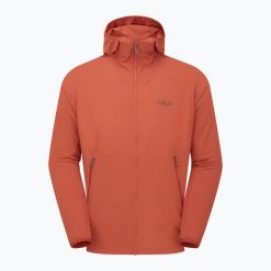 Kurtka softshell męska Rab Borealis Hoody. Czerwone kurtki męskie RAB, m, bez wzorów, z softshellu, sportowe, bez kaptura. Za 459.99 zł.