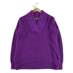 Sweter damski fioletowy. Fioletowe swetry nierozpinane damskie Ralph Lauren, s, bez wzorów, z materiału, sportowe, bez kołnierzyka, bez ramiączek. Za 51.08 zł.