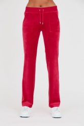 JUICY COUTURE Czerwone spodnie dresowe Del Ray Pocket Pant. Czerwone spodnie dresowe damskie Juicy Couture, bez wzorów, z dresówki. W wyprzedaży za 359.99 zł.