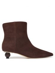 Weekend Max Mara Botki Wkacapanna 2625796014 Brązowy ciemny. Brązowe botki damskie Weekend Max Mara, bez wzorów, ze skóry, bez obcasa, na słupku, bez zapięcia. Za 2,489.00 zł.
