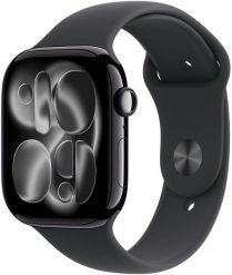 Smartwatch Apple Watch 11 GPS + Cellular 42mm Jet Black Alu Sport Band M/L Czarny (MF854ZR/A). Czarne zegarki smartwatch Apple, bez wzorów. Za 2,592.21 zł.