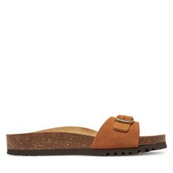 Klapki Scholl. Brązowe klapki damskie Scholl, bez wzorów, bez obcasa, bez zapięcia. Za 219.99 zł.