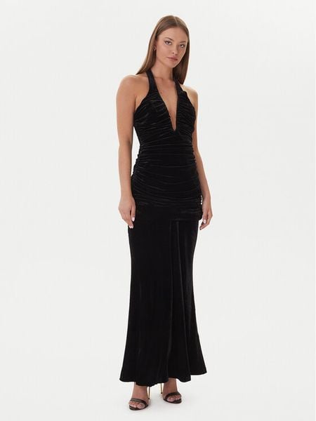 Bardot Sukienka wieczorowa Elvira Halter 60117DB Czarny Regular Fit. Czarne sukienki damskie Bardot, bez wzorów, z syntetyku, wizytowe, bez kołnierzyka, bez ramiączek. Za 749.99 zł.