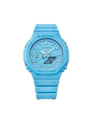 G-Shock Zegarek GA-2100-2A2ER Niebieski. Niebieskie, analogowe zegarki męskie G-Shock, bez wzorów. Za 369.99 zł.