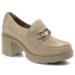 Beżowe Półbuty Lemar Wygodne Skórzane Buty. Brązowe półbuty damskie Lemar, z aplikacjami, eleganckie, bez obcasa, na obcasie, bez zapięcia. Za 279.00 zł.
