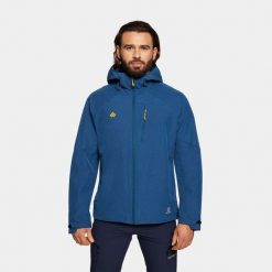 Kurtka męska softshell Alpinus Lautaro. Niebieskie kurtki męskie Alpinus, m, bez wzorów, z softshellu, bez kaptura, trekkingowe. Za 299.00 zł.