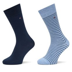 Skarpety długie Tommy Hilfiger. Niebieskie skarpety męskie Tommy Hilfiger, bez wzorów. Za 59.99 zł.