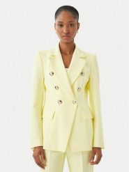 Maryley Marynarka 26EB139/43LE Żółty jasny Regular Fit. Żółte marynarki i żakiety damskie Maryley, bez wzorów, z syntetyku, bez kołnierzyka, bez ramiączek. Za 579.99 zł.