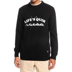 Sweter turystyczny męski Quiksilver Lifes Quik. Czarne swetry męskie Quiksilver, m, bez wzorów, z bawełny, bez kołnierzyka, bez ramiączek. Za 216.70 zł.