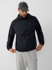 4F Kurtka przejściowa męska - czarna XXL. Czarne kurtki męskie 4F, l, bez wzorów, z materiału, klasyczne, bez kaptura. Za 299.99 zł.