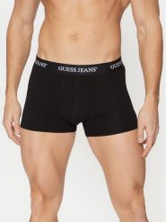 Guess Jeans Bokserki M4BZ44 K6YW1 Czarny. Czarne bokserki męskie Guess Jeans, z aplikacjami, z bawełny. Za 99.99 zł.