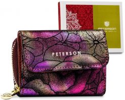 Skórzany, mały portfel damski z systemem RFID — Peterson. Żółte portfele damskie ze skóry. Za 65.99 zł.