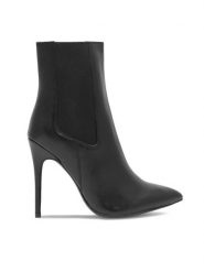 Badura Botki MURCJA-110473 Czarny. Czarne botki damskie Badura, bez wzorów, ze skóry, bez obcasa, na szpilce, bez zapięcia. Za 379.99 zł.