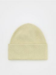 Czapka beanie z wiskozą - jasnozielony. Zielone czapki damskie Reserved, bez wzorów, z wiskozy. W wyprzedaży za 19.99 zł.
