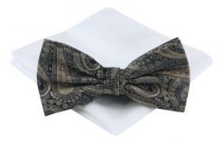 Mucha Męska z Poszetką - Chattier - Paisley w Odcieniach Beżów,. Krawaty i muchy Chattier, bez wzorów, eleganckie. Za 59.00 zł.