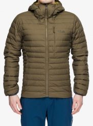 Kurtka puchowa Rab Microlight Windstopper Hoody. Brązowe kurtki męskie RAB, l, bez wzorów, z gore-texu, bez kaptura. Za 1,132.99 zł.