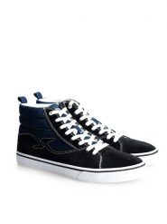 Trussardi Jeans Sneakersy | 77A90134 | Mężczyzna | Granatowy. Niebieskie botki męskie TRUSSARDI, z aplikacjami, z jeansu, z okrągłym noskiem, bez obcasa, bez zapięcia. W wyprzedaży za 319.00 zł.