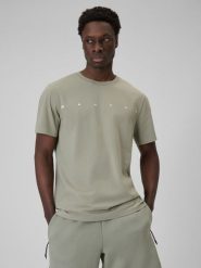 4F T-shirt regular z nadrukiem męski - zielony XXL. Brązowe t-shirty męskie 4F, m, bez wzorów, z dzianiny, bez kołnierzyka, bez ramiączek. Za 59.99 zł.