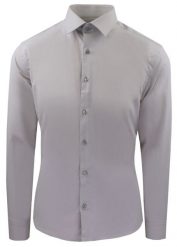 Męska Koszula Wizytowa, Taliowany Krój - Victorio - Popielata. Szare koszule męskie Victorio, m, bez wzorów, z bawełny, eleganckie, bez kołnierzyka, bez ramiączek. Za 135.00 zł.
