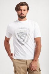 T-shirt męski BLAUER. T-shirty męskie Blauer, l, bez wzorów, bez kołnierzyka, bez ramiączek. W wyprzedaży za 233.35 zł.