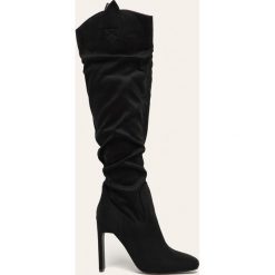 Public Desire - Kozaki. Czarne kozaki damskie Public Desire, bez wzorów, z materiału, bez obcasa, na obcasie, bez zapięcia. Za 219.90 zł.