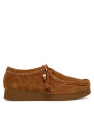 Clarks Półbuty WallabeeEVOSh 26329300 Brązowy. Brązowe półbuty damskie Clarks, bez wzorów, ze skóry, bez obcasa, na płaskiej podeszwie, bez zapięcia. Za 389.99 zł.
