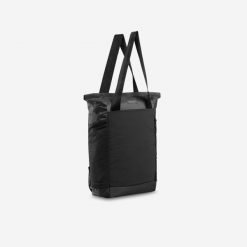 Torba podróżna Forclaz Travel Cabas 15 litrów 2w1. Czarne torby podróżne damskie FORCLAZ, bez wzorów, z poliamidu, na ramię, duże. Za 79.99 zł.