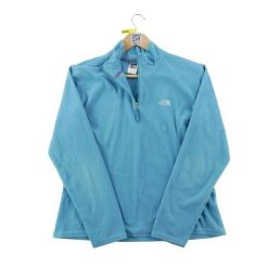 Second life - Bluza polarowa damska TKA 100 1/4 Zip - Stan dobry. Niebieskie bluzy damskie The North Face, l, bez wzorów, z dresówki, eleganckie, bez ramiączek, bez kaptura. Za 122.16 zł.