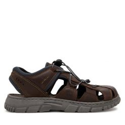 Sandały Josef Seibel. Brązowe sandały męskie Josef Seibel, bez wzorów, bez zapięcia. Za 249.99 zł.