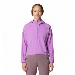 Bluza damska z kapturem Mountain Hardwear Sunshield™. Fioletowe bluzy damskie MOUNTAIN HARDWEAR, bez wzorów, bez ramiączek, z kapturem. Za 452.50 zł.