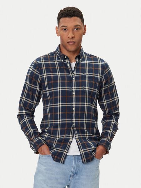 Barbour Koszula Crossfell MSH4995BL33 Granatowy Tailored Fit. Niebieskie koszule męskie Barbour, m, bez wzorów, z bawełny, bez kołnierzyka, bez ramiączek. Za 279.99 zł.
