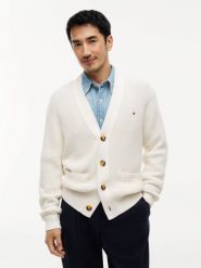 Tommy Hilfiger sweter Mężczyźni Bawełna (100%) beżowy, XXL. Brązowe swetry męskie Tommy Hilfiger, na wiosnę, m, bez wzorów, z bawełny, bez kołnierzyka, bez ramiączek. Za 649.95 zł.