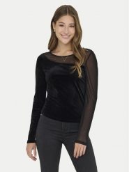 ONLY Bluzka Smooth 15360668 Czarny Slim Fit. Czarne bluzki damskie ONLY, l, bez wzorów, z syntetyku, bez kołnierzyka, bez ramiączek. Za 99.99 zł.