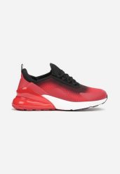 Czerwono-Czarne Buty Sportowe z Ozdobnym Sznurowaniem Anuna. Czerwone buty sportowe męskie Born2be, bez wzorów, bez zapięcia. Za 99.99 zł.