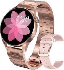 Smartwatch Zaxer ZT3 Różowe złoto (ZAXER). Czerwone zegarki smartwatch ZAXER, bez wzorów. Za 329.97 zł.