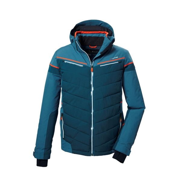 Kurtka narciarska pikowana z odpinanym kapturem rozpinana na zamek męska. Niebieskie kurtki sportowe męskie KILLTEC, na zimę, m, bez wzorów, narciarskie. W wyprzedaży za 799.99 zł.