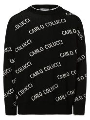 Carlo Colucci Sweter Mężczyźni czarny, XXL. Czarne swetry męskie Carlo Colucci, m, bez wzorów, z dzianiny, bez kołnierzyka, bez ramiączek. Za 649.95 zł.